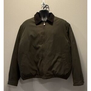 Vintage Dockers Jacket Green With Suede Collar ‎ Men's XL Preppy Retro